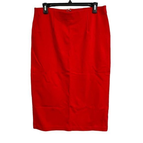 NWOT HALOGEN Red‎ Knee Length Pencil Skirt (M) - Picture 2 of 9